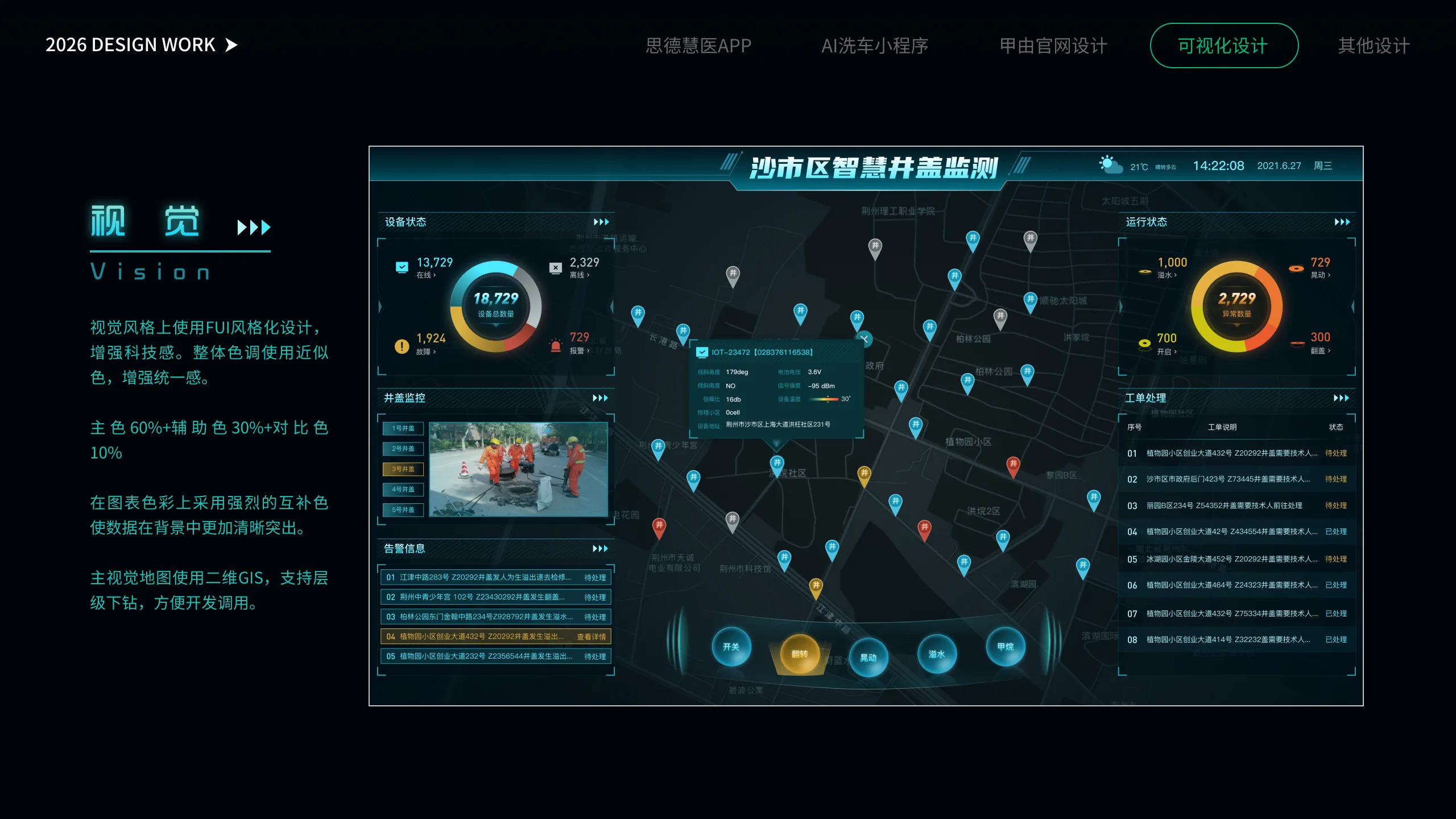智慧井盖可视化 页面一